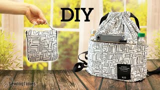 DIY Packable Backpack 👍 Compact Convenient and Customizable Special way to make a backpack [upl. by Felicidad259]