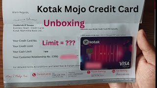 Kotak Mojo Credit Card Unboxing amp Limit Check [upl. by Golda]