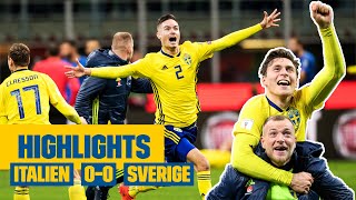 BRAGDEN PÅ SAN SIRO  Highlights VM playoff  Sverige  Italien 00 [upl. by Llirrehs124]