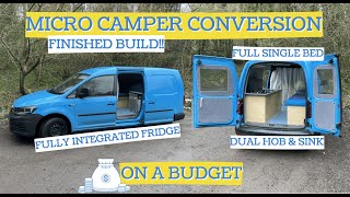 VW Caddy MICRO CAMPER Conversion FINISHED BUILD [upl. by Gnov]