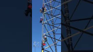 Steeplejack rope rescue training demonstration with MPSCS amp MI Region 1 USAR [upl. by Ecyaj]