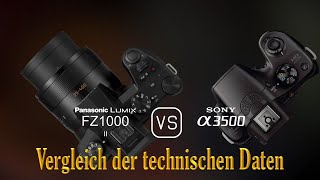 Panasonic Lumix FZ1000 II vs Sony A3500 Ein Vergleich der technischen Daten [upl. by Matheson]