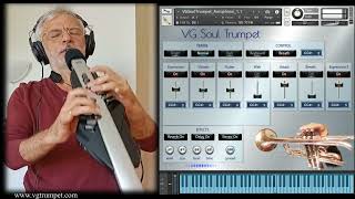 Roland Aerophone Pro AE30 and VG Trumpet Kontakt sample library VST brass plugin [upl. by Buskirk]