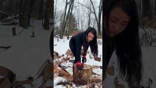 🪓 Big Red Oak Can I Handle This 🥺💪 shorts firewood homestead diy outdoors [upl. by Einre]