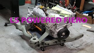 Installing ls on fiero frame V8 Fiero pt 9 [upl. by Nekcarb667]