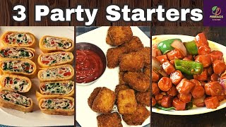 3 Easy Non Veg Starters For New Year Party  Starters Recipe  Party Snacks Ideas [upl. by Seuqcaj]