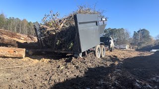 IRON BULL DUMP TRAILER loading amp dumping a full load [upl. by Hanikehs791]