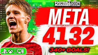 BROKEN Meta 4132 FM24 Tactic Scores 340 Goals  Best FM24 Tactics [upl. by Arihsaj]