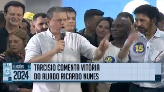 Tarcisio comenta vitória do aliado Ricardo Nunes  SBT News [upl. by Etyam853]