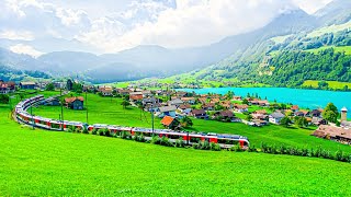 Lungern a fantastic Swiss village with a magical lake 🇨🇭 Switzerland 4K [upl. by Aikat789]