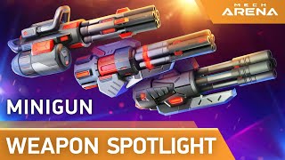 Mech Arena  Weapon Spotlight  Heavy Duty Minigun [upl. by Brittain619]