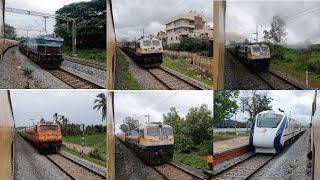 12 IN 1  High Speed crossings amp an overtake with the KJM WDP4D led CHALUKYA EXPRESS [upl. by Anastasia]