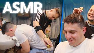 ASMR  Deep Sleep Head amp Back Massage Therapy In Barber Shop [upl. by Wolsniw967]