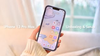 My iPhone 13 Pro Max Sierra Blue Aesthetic Unboxing Setup amp First Impressions [upl. by Ahsennod]