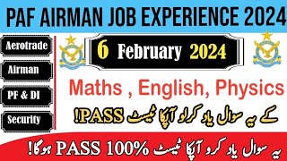 todays Paf airman initial test Experience 2024  622024  PAF Aero trade test preparation 2024 [upl. by Nohs]