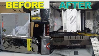 Building In A Corsair 220T White Case Graphics Card Just Barely Fit [upl. by Anatniuq820]