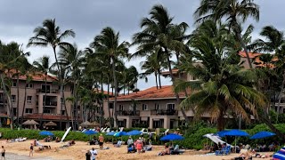 Honu Restaurant at Marriott Waiohai Vacation Club sits on Poipu Beach Kauai Best Ocean views [upl. by Constantino458]