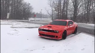 NEW Widebody Hellcat Challenger TEARS UP some SNOW [upl. by Skees]