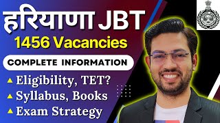 Haryana JBT 2024  Exam Pattern  Preparation Strategy  Syllabus  Books by Prateek Shivalik Sir [upl. by Ibbie219]