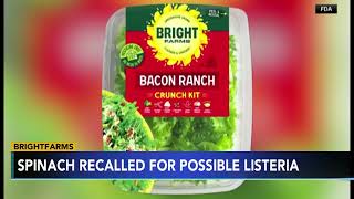 BrightFarms recalls several salad varieties after routine sampling detected listeria in its spinach [upl. by Adelbert855]