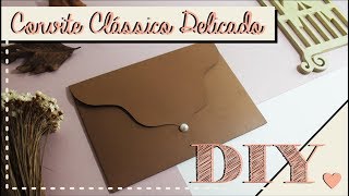 Como fazer Convite de Casamento Clássico Delicado DIY  Faça você mesmo  Tutoriais casamento [upl. by Laux]