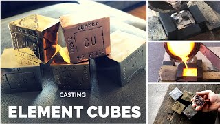 Element Cube Casting  Trash To Treasure  Tin  Copper  Brass  Bronze  Aluminium [upl. by Kerge]