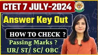 CTET Answer Key 2024 CTET july answer key  CTET passing marks for UR STSC OBC ctetanswerkey [upl. by Gene505]