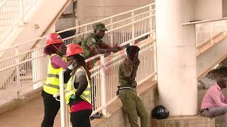 UNRA opens Kampala flyover to pedestrians [upl. by Yhotmit]