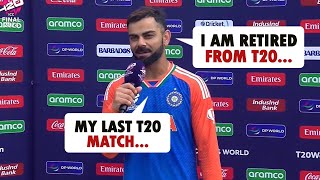 Virat Kohli announces Retirement from T20 Cricket after Winning T20 World Cup [upl. by Jud]