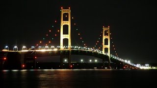 Driving Over Mackinac Bridge At Night [upl. by Janeta]