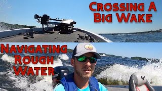 Bass Boat Driving  Crossing Large Wakes amp Rough Water  Quick Tip [upl. by Taber]