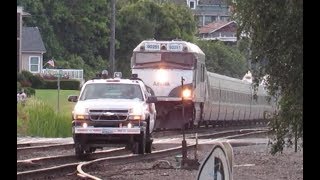 Race Between HiRail and Amtrak Cascades on the Ruston Waterfront 932017 [upl. by Htbazile]