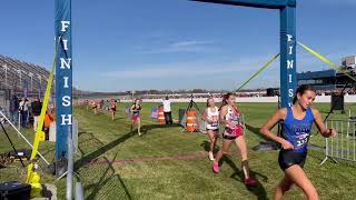 See Division 1 AllState girls cross the finish line at 2024 MHSAA LP cross country finals [upl. by Pinsky365]