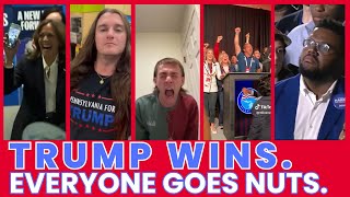 TRUMP WINS EVERYONE GOES NUTS Epic Sometimes Hilarious Reactions Set to Epic Music [upl. by Annadal]