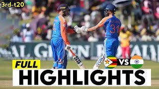 India Vs Zimbabwe 3rd T20 Highlights 2024  India Vs Zimbabwe 2024  Ind Vs Zim Highlights [upl. by Arand]