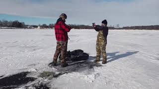 Ice fishing Lake Champlain [upl. by Cantone]