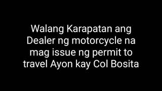 INVALID ANG TRAVEL PERMIT NG MGA CASA [upl. by Inor]