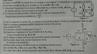 exercice corrigé capteur et instrumentation linéarisation Darija [upl. by Kenneth]