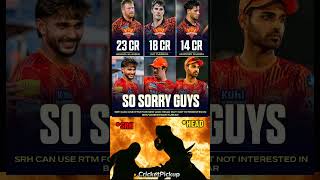 SRH Retention list 😢🤕💔ipl2025 srh shorts [upl. by Aibat]