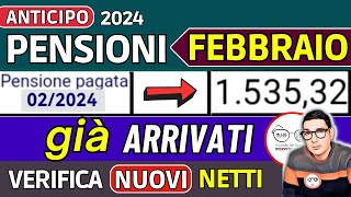 ANTICIPO⚡️ PENSIONI FEBBRAIO 2024 ➡ CEDOLINI NUOVI IMPORTI ARRIVATI❗️ AUMENTI ARRETRATI TAGLIO IRPEF [upl. by Sucramal77]