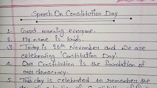 Speech On Constitution of India  Speech On Constitution Day in English  Constitution Day Speech [upl. by Uv]