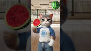 No reaction water melon trendingshorts cuteecats [upl. by Aicinod]