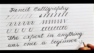 Pencil Calligraphy  Calligraphy for beginners  Hand Lettering Practice  handwriting Practice [upl. by Alacim]