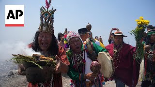 Peruvian shamans hold ritual to bless the new year [upl. by Ilrak594]