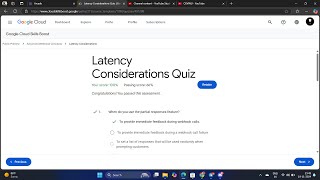 Latency Considerations Quiz  Arcade [upl. by Nivag]