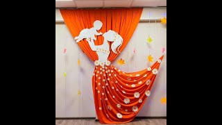 stage decoration ideasstagebackdropcardstockcraftscrepepaper decorationscraft decoration [upl. by Bethina899]