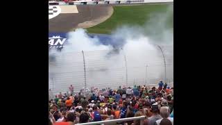 Brett Moffitt Celebrates Michigan Win  82716 [upl. by Sorips]