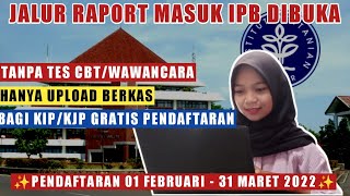 JALUR RAPORT MASUK S1 IPB TAHUN 2022 dibukaaa  hanya pakai nilai raport tanpa seleksi lainnya [upl. by Eissert]