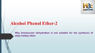 Chemistry  5 bimoleculardehydration ethylmethylether ncertchemistryclass12 alcoholphenol [upl. by Stannfield]