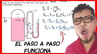 MECÁNICA DE FLUIDOS Ejercicios con manómetros de presión [upl. by Oletha]